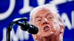 נשיא ארצות הברית דונלד טראמפ נושא דברים במשרד האוצר בוושינגטון הבירה, 28 בינואר 2026