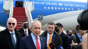 ראש הממשלה בנימין נתניהו לפני המראתו חזרה לישראל אחרי ביקור מדיני בוושינגטון, 12 בפברואר 2026