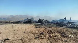 שרידי מטוסי ההרקולס והמסוק שנתקעו על אדמת איראן והושמדו בידי האמריקנים