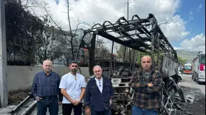 מצלמות אבטחה מאירוע פרוטקשן של הצתת רכבים ואוטובוסים בצפת