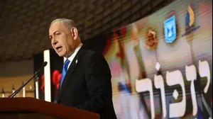 רה"מ בנימין נתניהו, נשיא המדינה יצחק הרצוג, מיכל הרצוג, טקס יום הזיכרון לחללי צה"ל, הר הרצל, 21 באפריל 2026