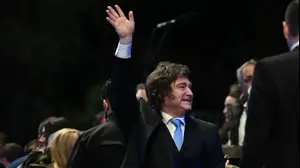 נשיא ארגנטינה חביאר מיליי בטקס הדלקת המשואות, ערב יום העצמאות ה-78, 21 באפריל 2026