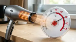 מייבש שיער משפיע על מד טמפרטורה