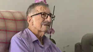 השחקן ושורד השואה דניאל לוז, ארבעה ימים לפני מותו, אפריל 2026