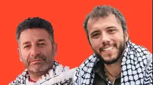 מימין לשמאל: טיאגו אבילה וסייד אבו קשק - מובילי משט "סומוד"