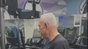 ראש הממשלה בנימין נתניהו מתאמן בחדר כושר