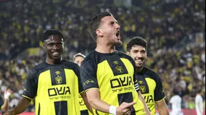 ירדן שועה שחקן בית"ר ירושלים חוגג מול מכבי תל אביב