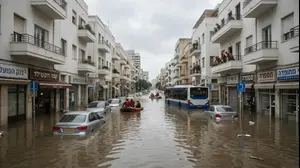 רחובות תל אביב מוצפים במים