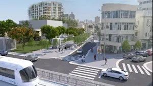 הירידה לתחנת המטרו המתוכננת בכיכר מגן דוד בתל אביב