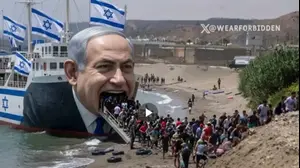 ציוץ ברשת X המציג ספינה בצורת בנימין נתניהו בעקבות האירועים בספרד