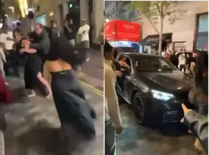 תיעוד מזעזע מלונדון: משפיענית דרסה באכזריות כוכבת רשת יריבה