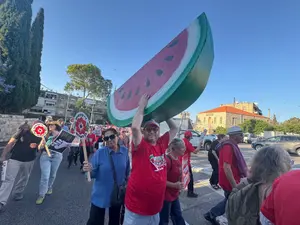 הפגנה בחיפה למען מדינה פלסטינית: תושב שפרעם הניף דגל פלסטין - ונעצר