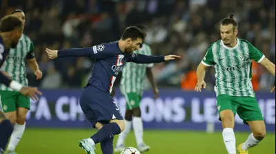 שחקן פריז סן ז'רמן ליאונל מסי נגד מכבי חיפה. רויטרס