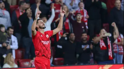 שגיב יחזקאל, שחקן הפועל באר שבע חוגג. דני מרון