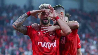 רותם חטואל שחקן הפועל באר שבע חוגג שער. דני מרון