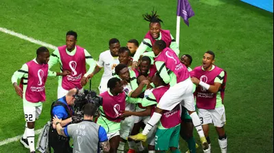 שחקני נבחרת גאנה חוגגים. רויטרס