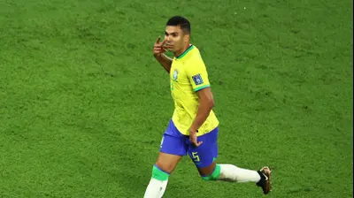 קאסמירו שחקן נבחרת ברזיל חוגג שער. רויטרס