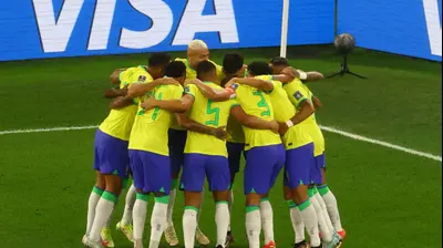 שחקני נבחרת ברזיל חוגגים. רויטרס