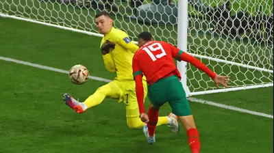 שוער נבחרת קרואטיה דומיניק ליבאקוביץ' מול נבחרת מרוקו. רויטרס