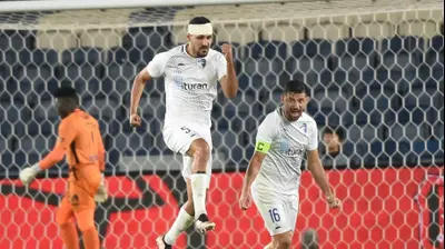 עאיד חבשי, שחקן עירוני קרית שמונה חוגג. ברני ארדוב