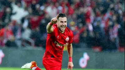 אדריאן פאון, שחקן הפועל באר שבע חוגג. דני מרון