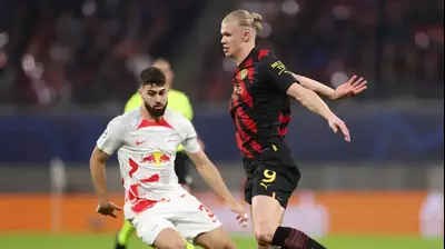 ארלינג הולאנד מנצ'סטר סיטי מול יושקו גברדיול ר.ב לייפציג. GettyImages