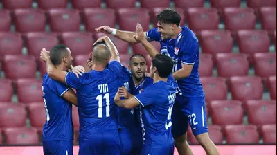 שחקני בני סכנין חוגגים. דני מרון