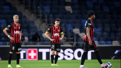 לירן סרדל, תומר יוספי שחקני הפועל חיפה מאוכזבים. מאור אלקסלסי