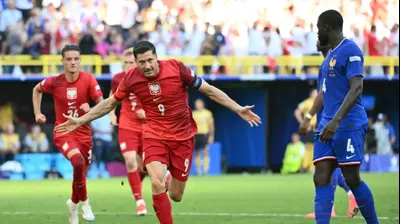 רוברט לבנדובסקי חלוץ נבחרת פולין. GettyImages
