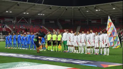 נבחרת איטליה לצד נבחרת ישראל בהשמעת ההמנונים. GettyImages