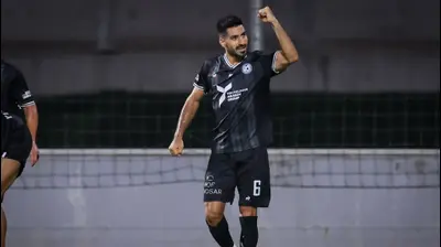 פיראס אבו עקל שחקן עירוני טבריה חוגג שער. מאור אלקסלסי