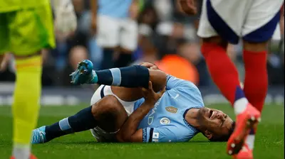 רודרי שחקן מנצ'סטר סיטי הפצוע. רויטרס