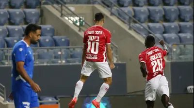 דן ביטון שחקן הפועל באר שבע חוגג שער. אודי ציטיאט