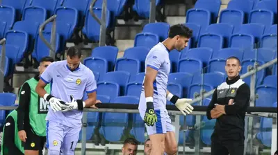 עומר ניראון שוער מכבי נתניה אחרי ההרחקה. ברני ארדוב