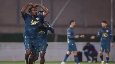 אזקיאל הנטי שחקן מכבי בני ריינה חוגג שער. מאור אלקסלסי