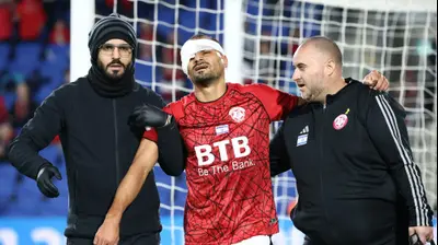 דיא לבאבידי שחקן הפועל חדרה הפצוע. דני מרון