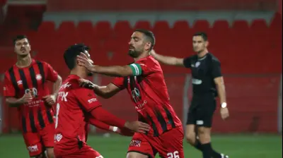 גידי קאניוק שחקן הפועל רמת גן חוגג שער. אודי ציטיאט