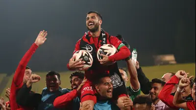 שגיא דרור שחקן הפועל רמת גן אחרי הבקעת שישייה. אודי ציטיאט