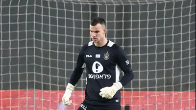 סימון סלוגה שוער מכבי תל אביב. דני מרון