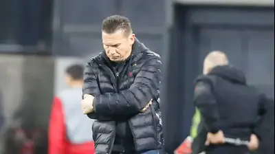 ברק בכר מאמן מכבי חיפה. דני מרון