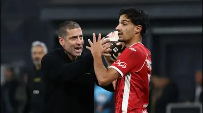 רן קוז'וך, מאמן הפועל באר שבע לצד גיא מזרחי. דני מרון