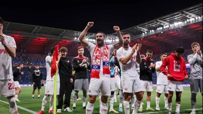 מיגל ויטור, רועי גורדנה שחקני הפועל באר שבע חוגגים. מאור אלקסלסי