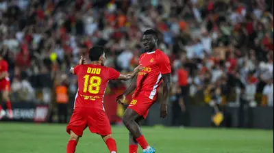 אבנעזר ממאטה שחקן מ.ס. אשדוד חוגג שער. לירון מולדובן 