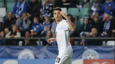 דן ביטון שחקן נבחרת ישראל חוגג שער. אודי ציטיאט