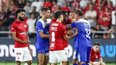 עימות בין שחקני הפועל תל אביב, עירוני קרית שמונה. דני מרון