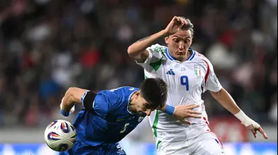 מתאו רטגי, נבחרת איטליה לצד עידן נחמיאס, נבחרת ישראל. GettyImages