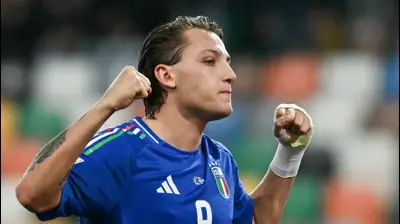 מתאו רטגי שחקן נבחרת איטליה חוגג שער. STEFANO RELLANDINI/AFP,GettyImages