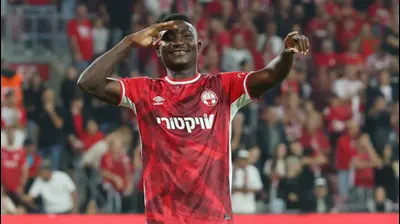 קינגס קאנגווה שחקן הפועל באר שבע חוגג שער. אודי ציטיאט