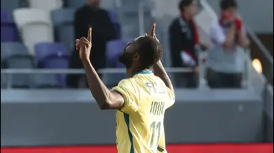 אווסו קוואבנה שחקן מכבי בני ריינה חוגג שער. דני מרון