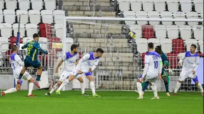 איאד חלאילי שחקן מכבי בני ריינה כובש לרשת עירוני קרית שמונה. קובי אליהו